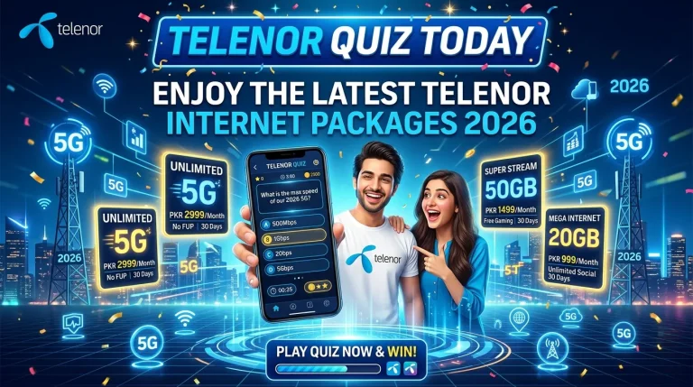 Free Telenor Internet MB Quiz Answers Today Pakistan
